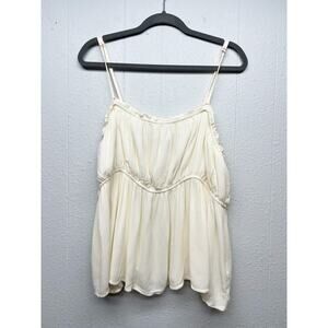 Forever 21 Babydoll Gauzy Cream Top Womens 2X Cottagecore Fairy Boho Festival